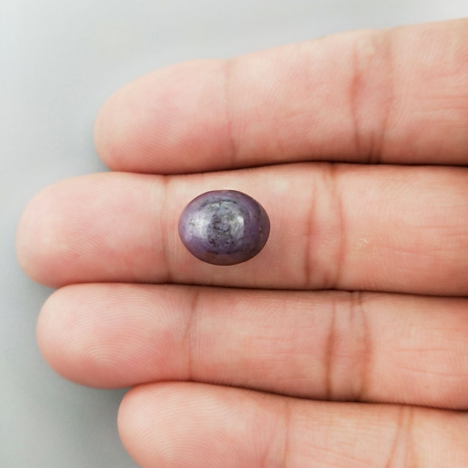 Rubino Stellato Naturale Forma Ovale Piatto Cabochon Liscio Fatto a Mano 12X10X10mm 14,55 Carati 1pz