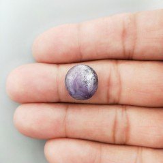 Rubino Stellato Naturale Forma Ovale Piatto Cabochon Liscio Fatto a Mano 14X13X6mm 12,85 Carati 1pz