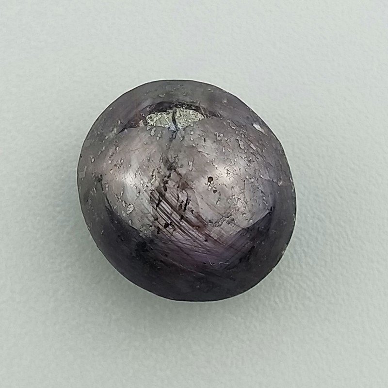 Rubino Stellato Naturale Forma Ovale Piatto Cabochon Liscio Fatto a Mano 13X11X9mm 17,50 Carati 1pz