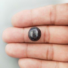 Rubino Stellato Naturale Forma Ovale Piatto Cabochon Liscio Fatto a Mano 13X11X9mm 17,50 Carati 1pz