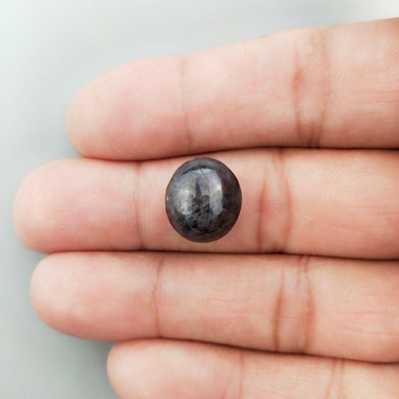 Rubino Stellato Naturale Forma Ovale Piatto Cabochon Liscio Fatto a Mano 13X11X9mm 17,50 Carati 1pz