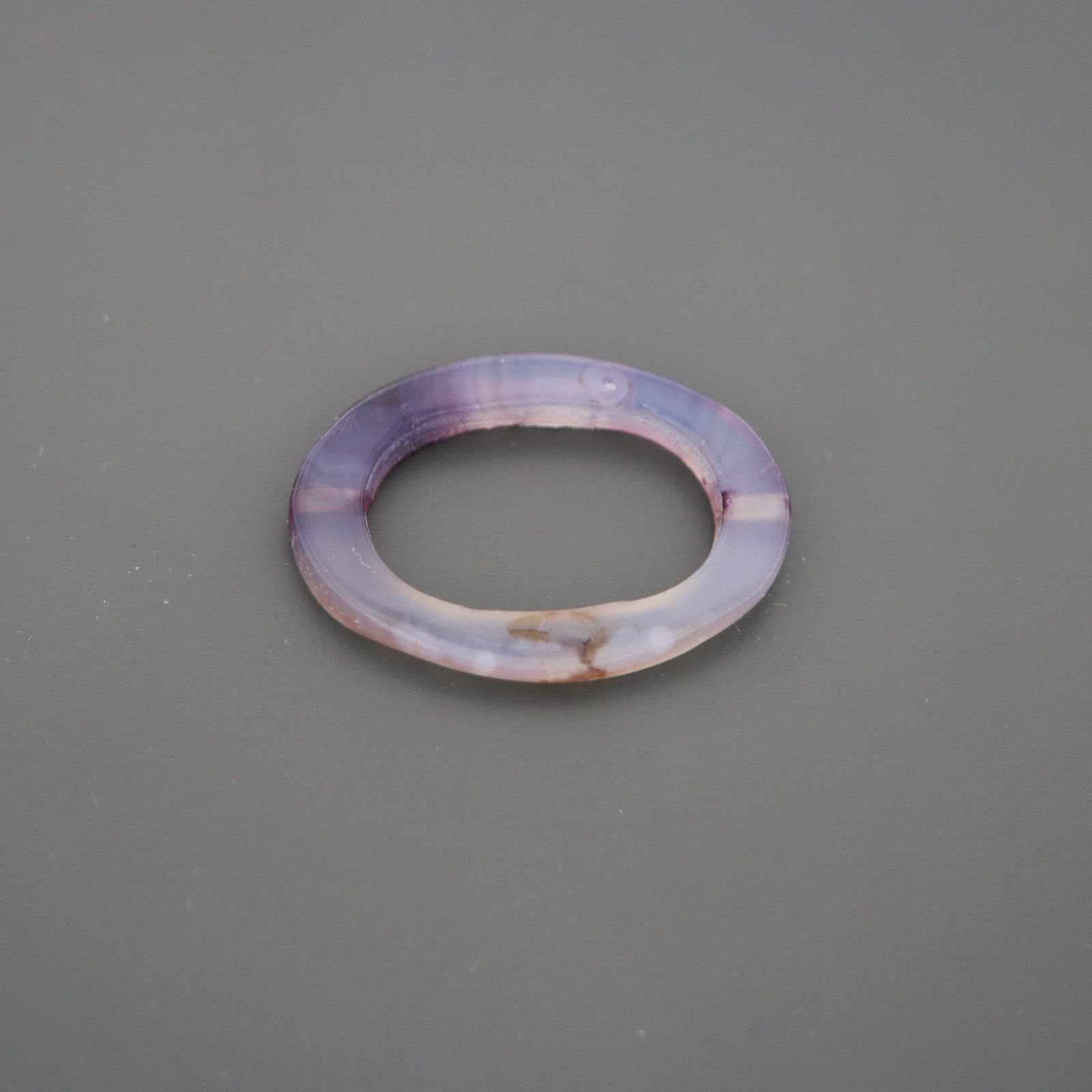 Componente agata viola cerchietti ovali 25x35 mm 1pz