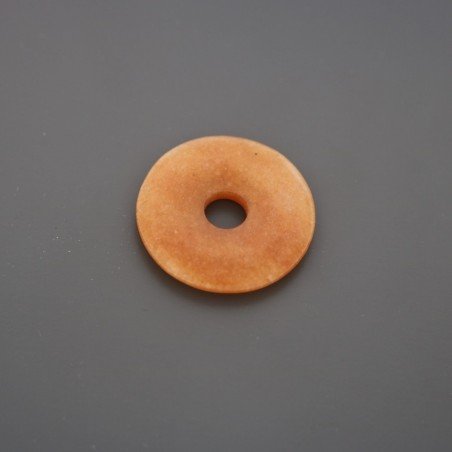 Componente avventurina arancio tondo piatto foro centrale 30 mm 1pz