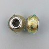 Perlina foro largo curva verde trasparente gialla 13.5x8.5mm 1pz