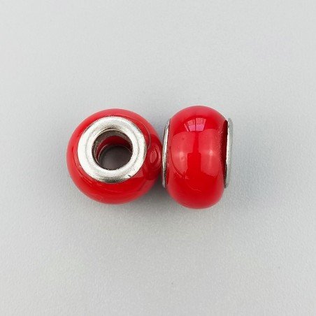 Perlina roeo largo rosso 13.5x8.5mm 1pz