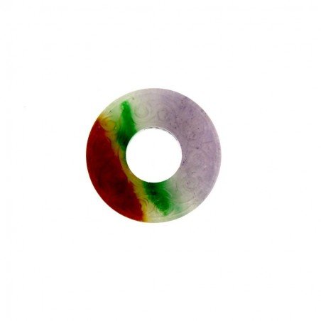 Componente Di Giada Burma Multicolor Tondo Forato 57mm spessore 9 mm