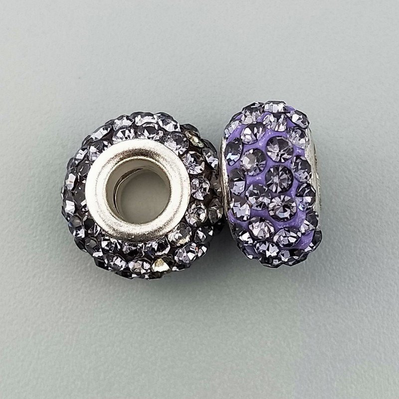 Perlina foro largo pietre viola 13.5x8.5mm 1pz