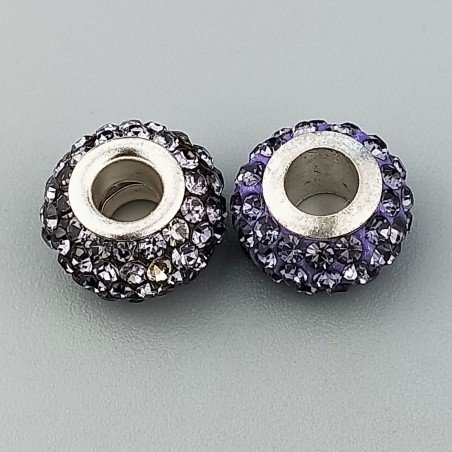 Perlina foro largo pietre viola 13.5x8.5mm 1pz