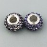 Perlina foro largo pietre viola 13.5x8.5mm 1pz