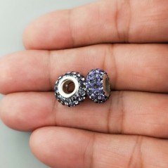 Perlina foro largo pietre viola 13.5x8.5mm 1pz