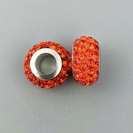 Perlina foro largo pietre arancioni 13.5x8.5mm 1pz