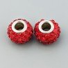 Perlina foro largo grandi pietre rosse 13.5x8.5mm 1pz