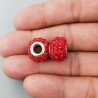 Perlina foro largo grandi pietre rosse 13.5x8.5mm 1pz