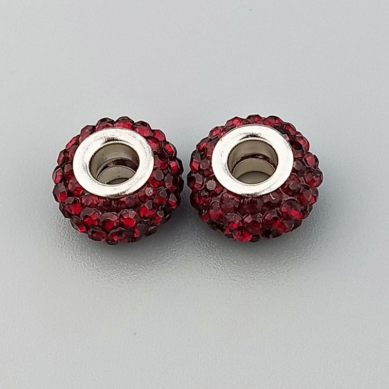 Perlina foro largo pietre marroni 13.5x8.5mm 1pz