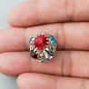 Perlina foro largo pietre multicolori 16x15mm 1pz