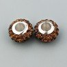 Perlina foro largo pietre gialle 13.5x8.5mm 1pz
