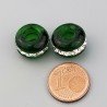 Perlina foro largo verde con cinturino in pietra bianca 13.5x8.5mm 1pz