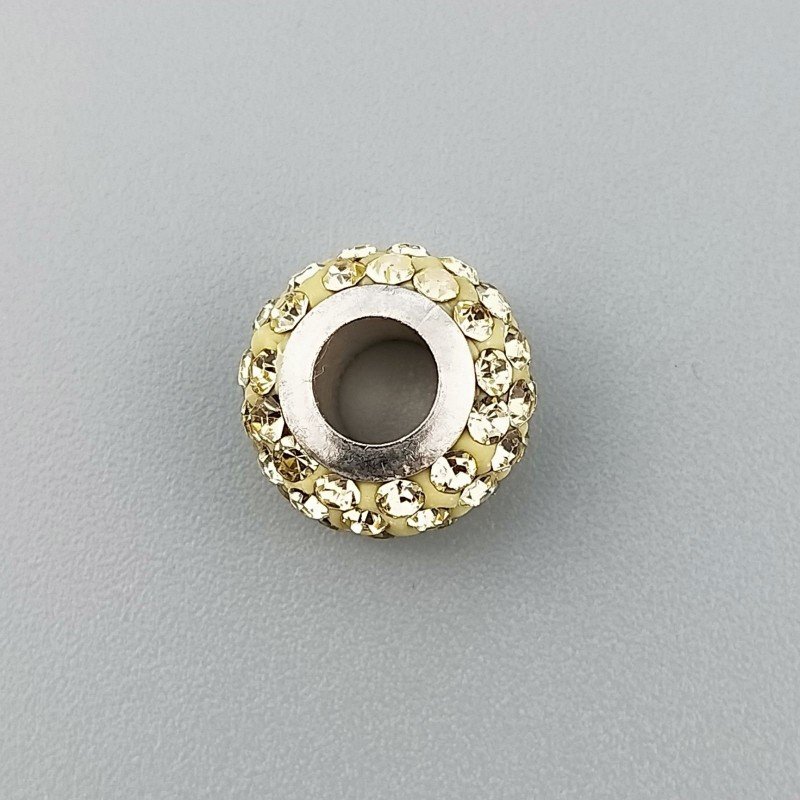 Perlina foro largo pietra giallo pallida 13.5x8.5mm 1pz