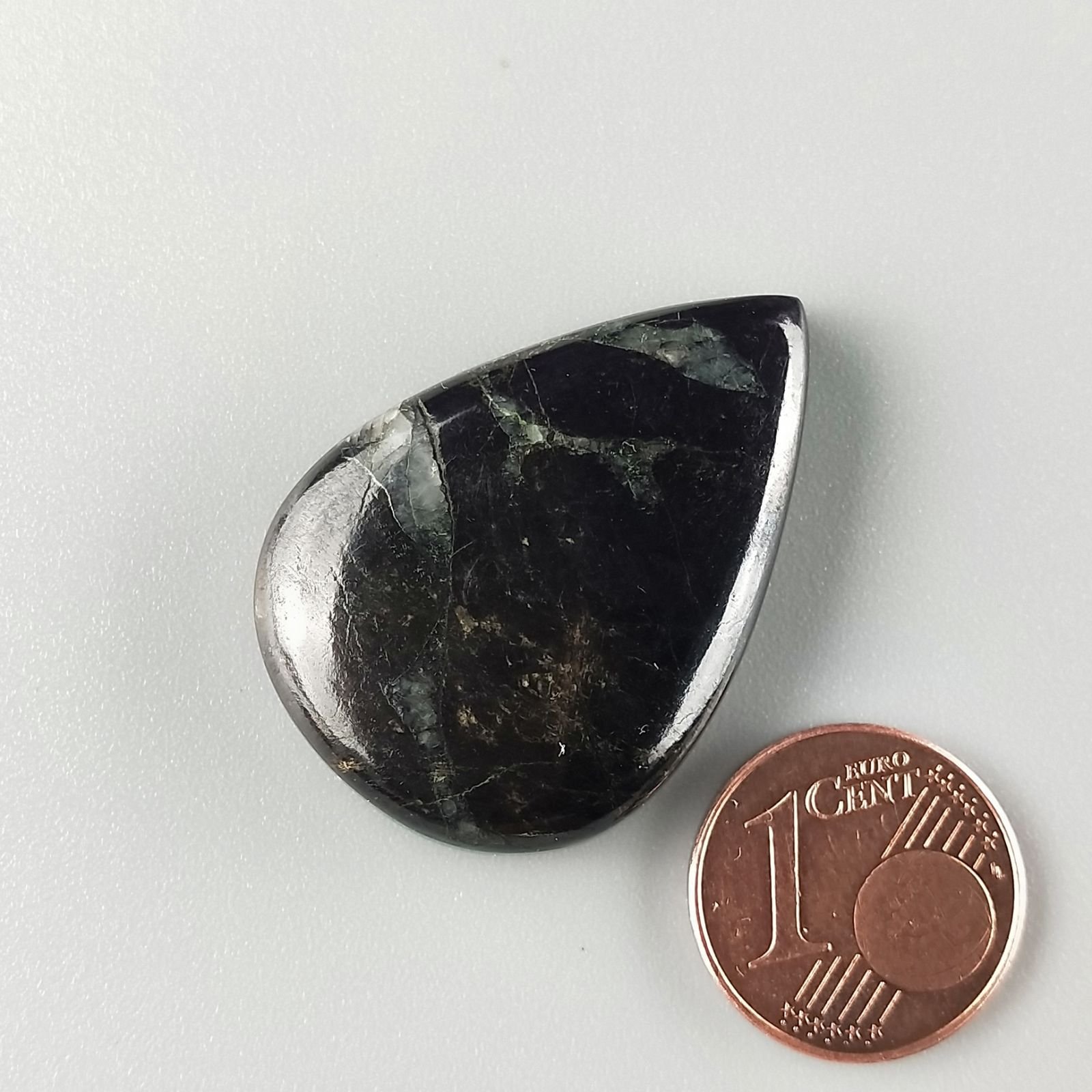 Purpurite Forma Gocce Piatto Cabochon Liscio Fatto a Mano 32X23X7mm 10,50gm 1pz