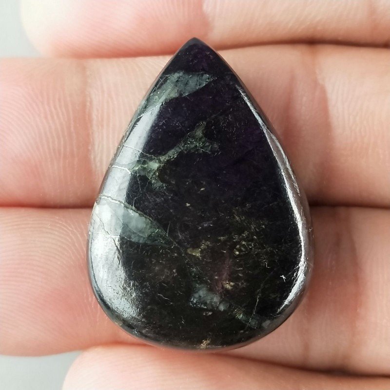 Purpurite Forma Gocce Piatto Cabochon Liscio Fatto a Mano 32X23X7mm 10,50gm 1pz