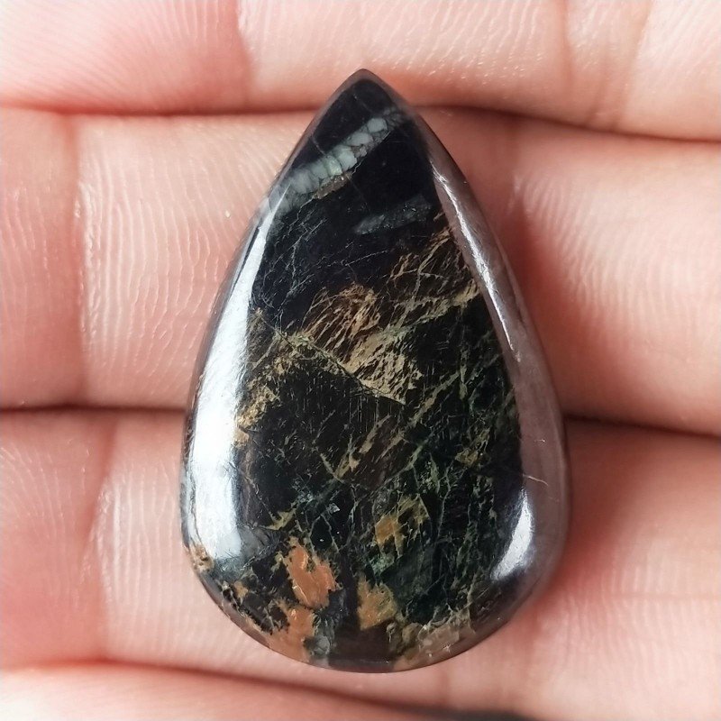Purpurite Forma Gocce Piatto Cabochon Liscio Fatto a Mano 33X21X7mm 9,05gm 1pz