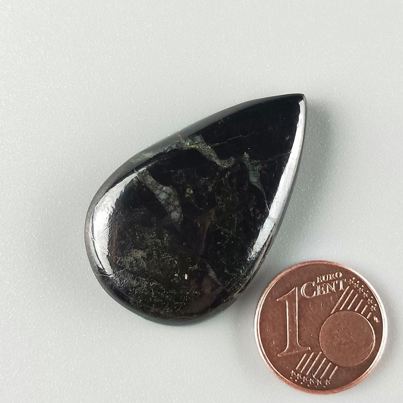 Cabochon di Purpurite Goccia, Piatto e Liscio, 34x22x6 mm, 9,00 g, Fatto a Mano