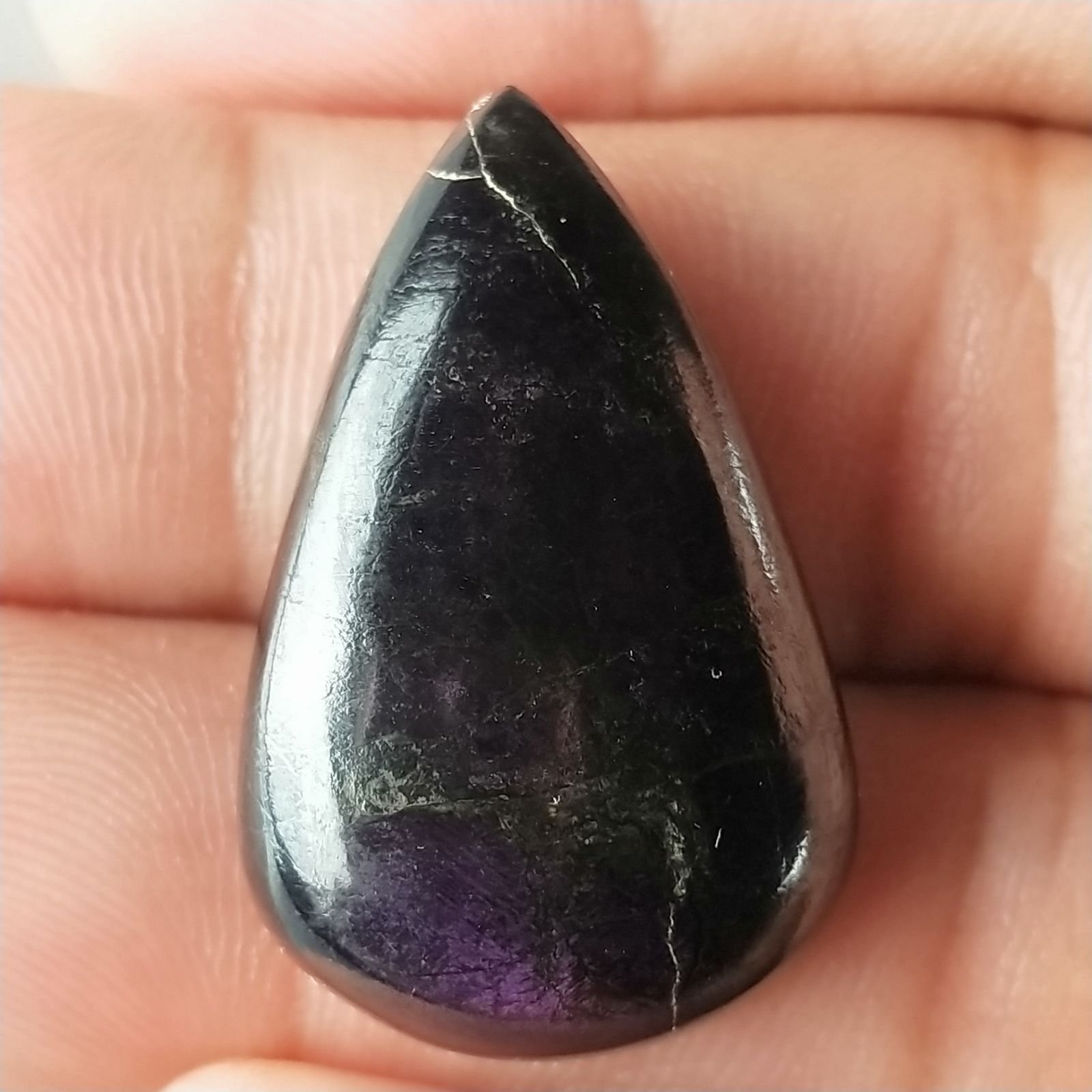 Purpurite Forma Gocce Piatto Cabochon Liscio Fatto a Mano 29X18X6mm 7,70gm 1pz