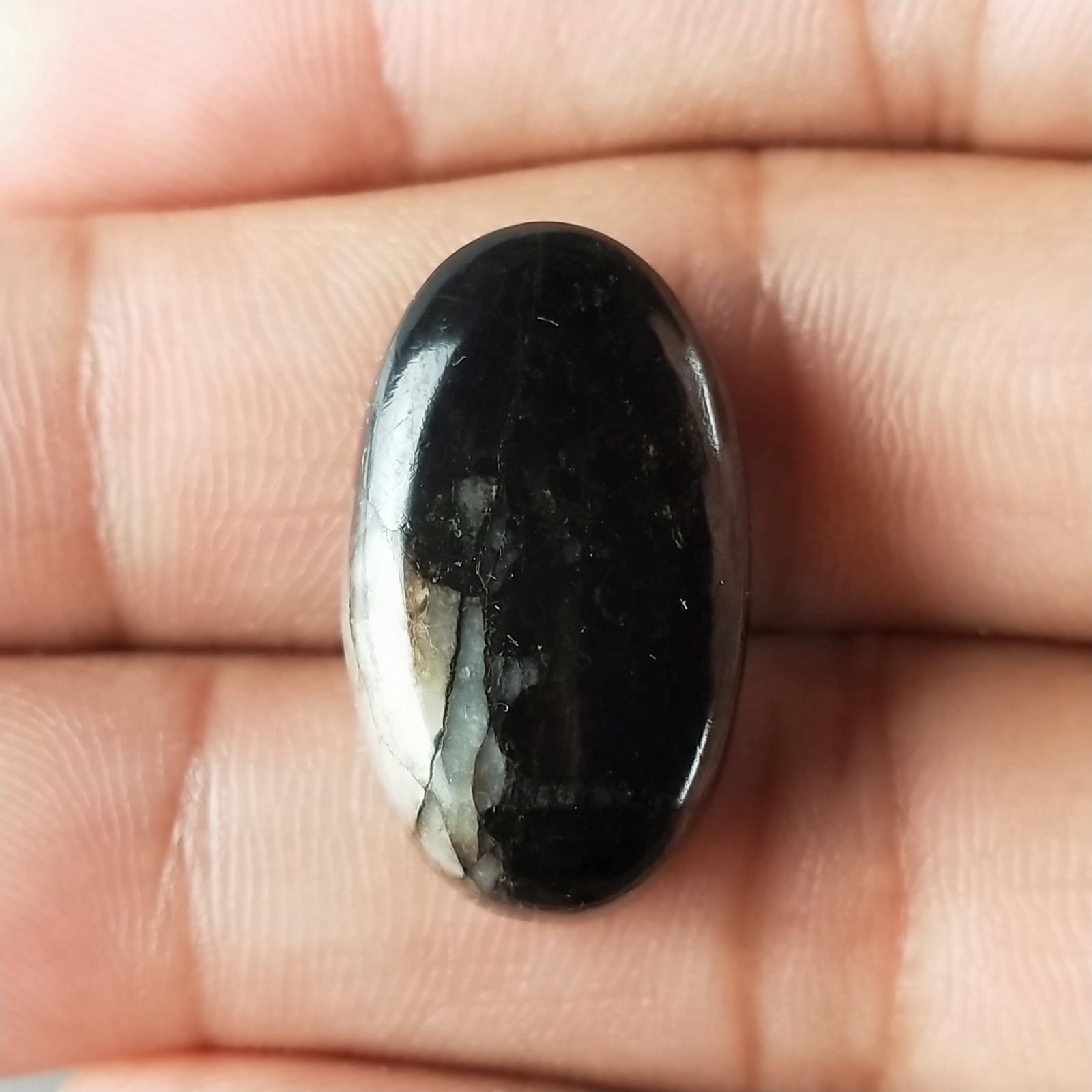 Purpurite Forma Ovale Piatto Cabochon Liscio Fatto a Mano 24X14X7mm 5,40gm 1pz
