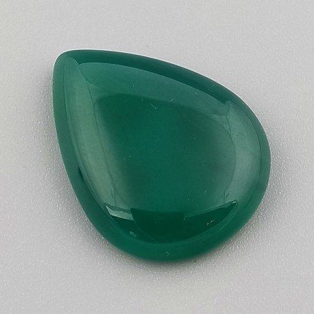 Onice Verde Forma Gocce Piatto Cabochon Liscio Fatto a Mano 30X23X7mm 7,20gm 1pz