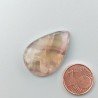 Fluorite Naturale Forma Goccia Piatto Cabochon Liscio Fatto a Mano 29X19X5mm 5,60gm 1pz