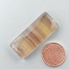 Fluorite Naturale Forma Rettangolare Piatto Cabochon Liscio Fatto a Mano 33X14X6mm 7,90gm 1pz