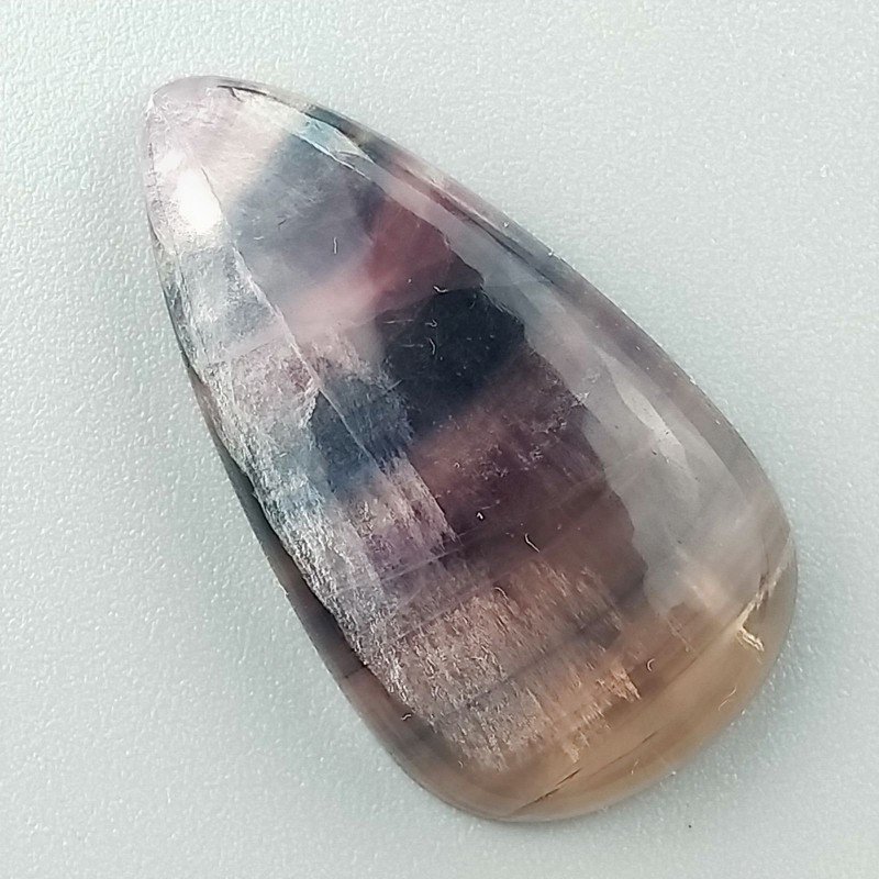 Fluorite Naturale Forma Cuore Piatto Cabochon Liscio Fatto a Mano 26X26X5mm 6,25gm 1pz