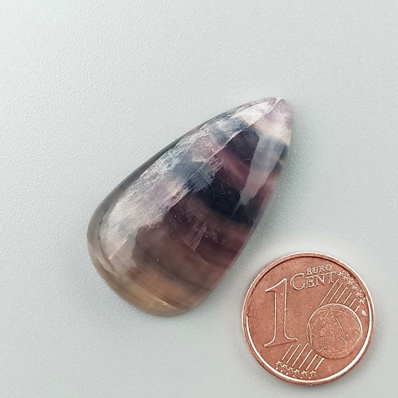Cabochon di Fluorite Naturale Cuore, Piatto e Liscio, 26x26x5 mm, 6,25 g, Fatto a Mano