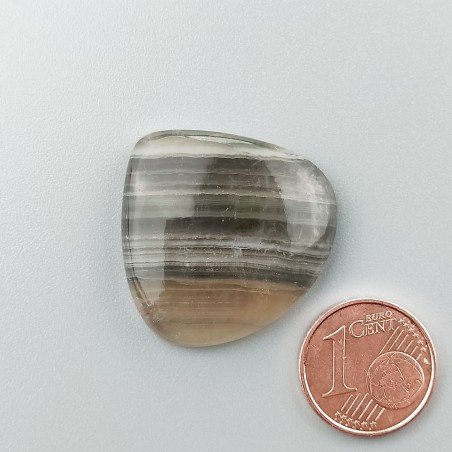 Fluorite Naturale Forma Cuore Piatto Cabochon Liscio Fatto a Mano 27X26mm 7,76gm 1pz
