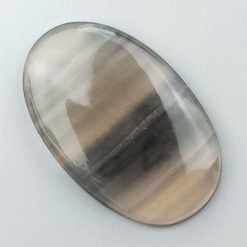 Fluorite Naturale Forma Ovale Piatto Cabochon Liscio Fatto a Mano 38X24mm 9,97gm 1pz