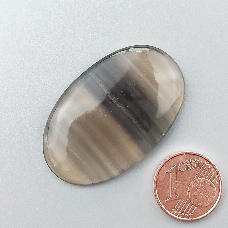 Fluorite Naturale Forma Ovale Piatto Cabochon Liscio Fatto a Mano 38X24mm 9,97gm 1pz