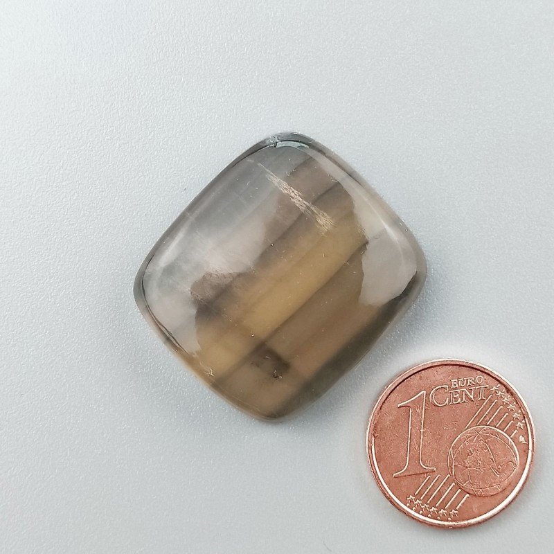 Fluorite Naturale Forma Cuscino Piatto Cabochon Liscio Fatto a Mano 25X22mm 8,36gm 1pz