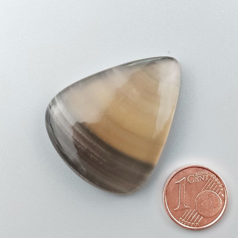 Fluorite Naturale Forma Goccia Piatto Cabochon Liscio Fatto a Mano 38X31mm 15,05gm 1pz
