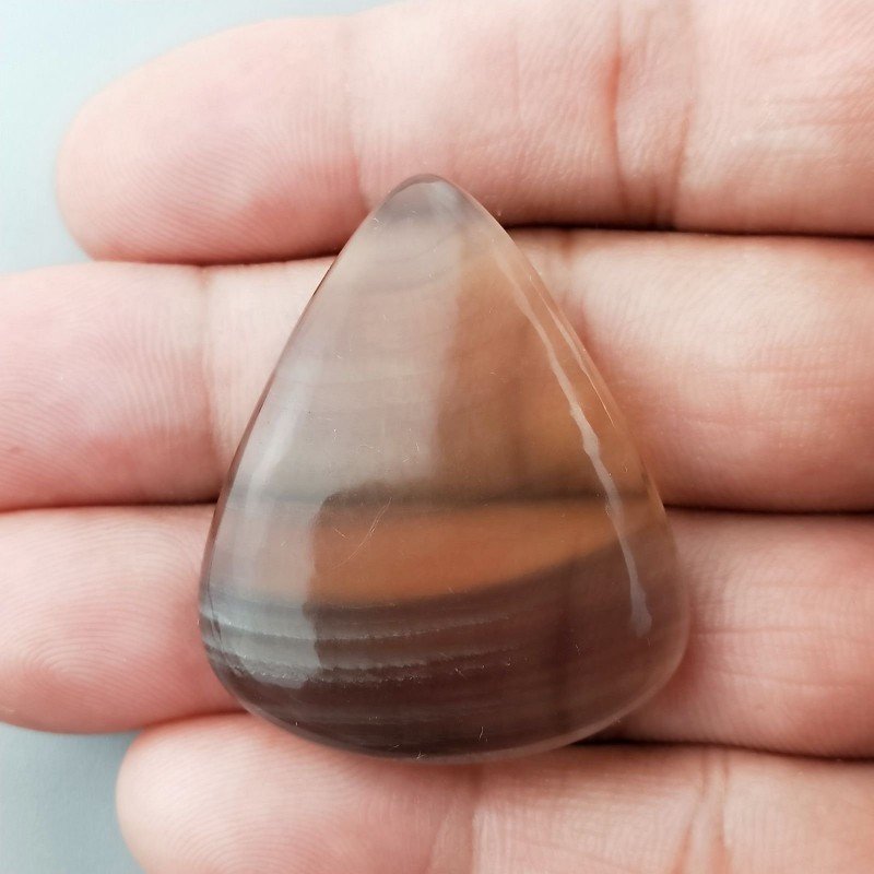 Fluorite Naturale Forma Goccia Piatto Cabochon Liscio Fatto a Mano 38X31mm 15,05gm 1pz
