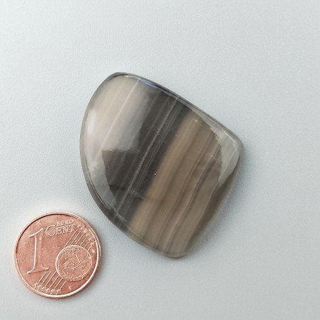 Fluorite Naturale Forma Fantasia Piatto Cabochon Liscio Fatto a Mano 37X30mm 10,53gm 1pz