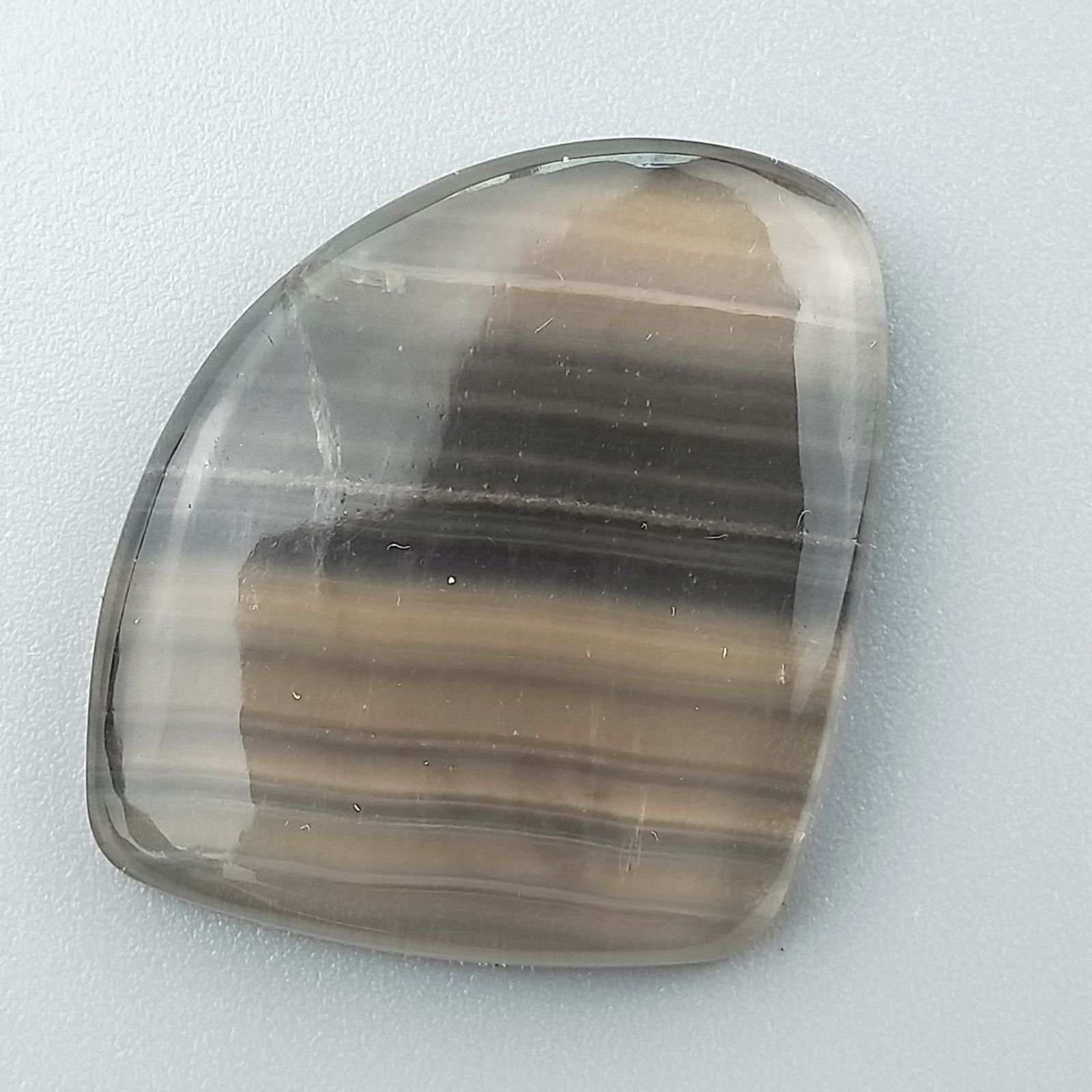 Fluorite Naturale Forma Fantasia Piatto Cabochon Liscio Fatto a Mano 37X30mm 10,53gm 1pz