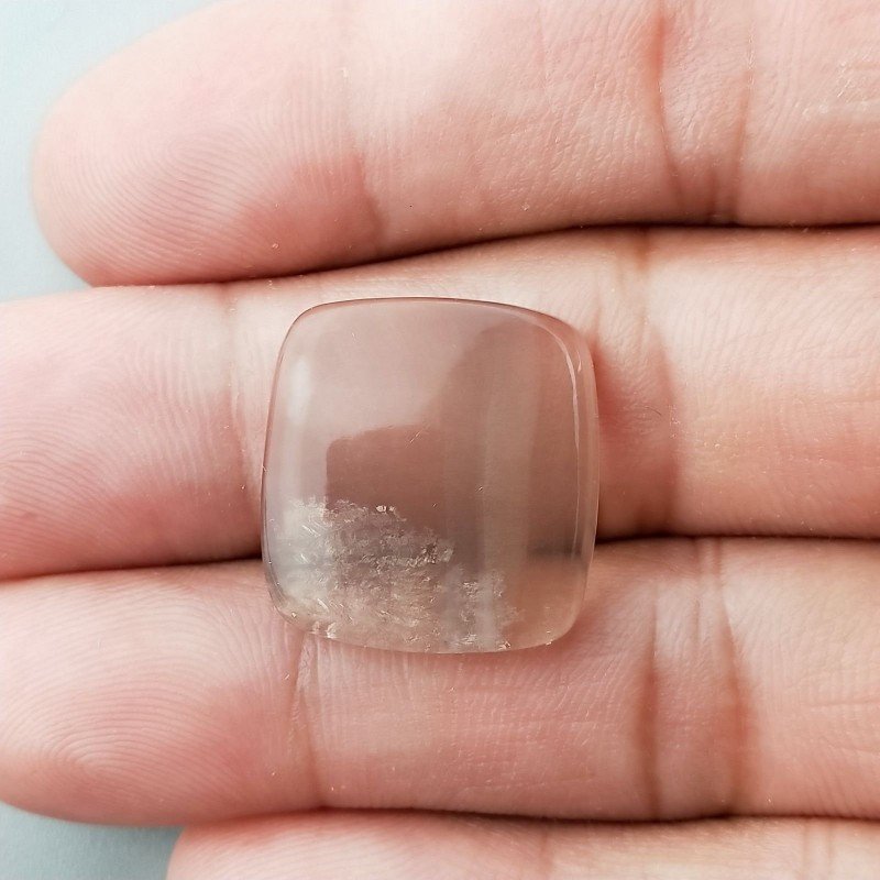 Fluorite Naturale Forma Cuscino Piatto Cabochon Liscio Fatto a Mano 20X20X4mm 4,35gm 1pz
