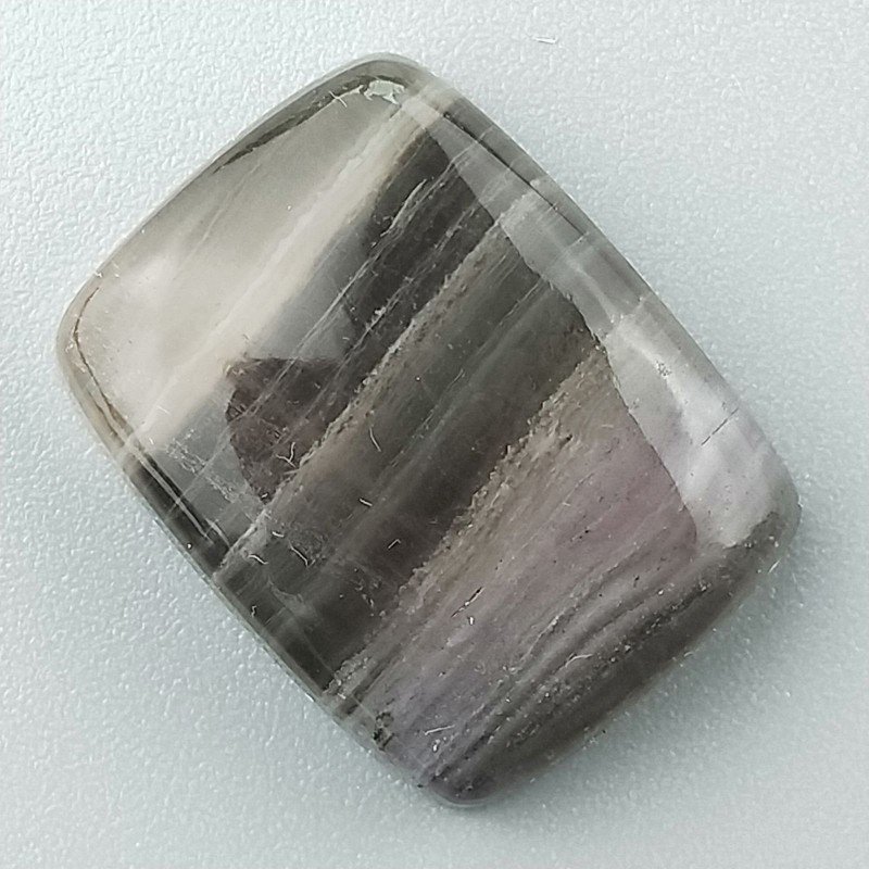 Fluorite Naturale Forma Cuscino Piatto Cabochon Liscio Fatto a Mano 22X17mm 5,68gm 1pz