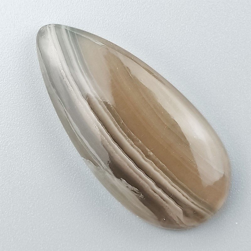 Fluorite Naturale Forma Goccia Piatto Cabochon Liscio Fatto a Mano 41X19mm 9,70gm 1pz