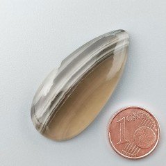 Fluorite Naturale Forma Goccia Piatto Cabochon Liscio Fatto a Mano 41X19mm 9,70gm 1pz