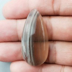 Fluorite Naturale Forma Goccia Piatto Cabochon Liscio Fatto a Mano 41X19mm 9,70gm 1pz