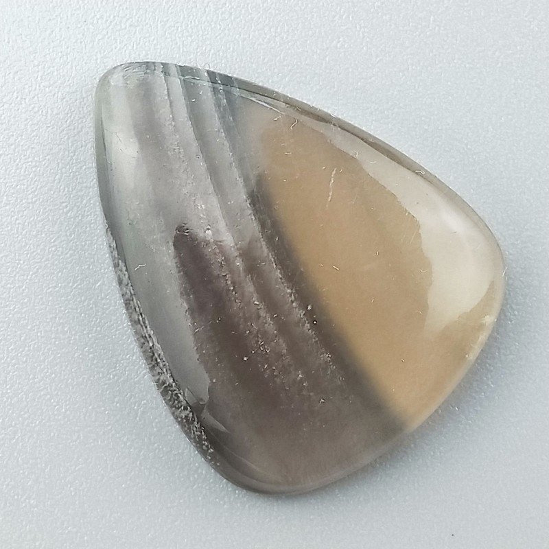 Fluorite Naturale Forma Goccia Piatto Cabochon Liscio Fatto a Mano 29X23X5mm 6,90gm 1pz