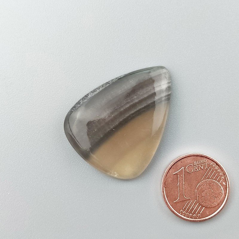 Fluorite Naturale Forma Goccia Piatto Cabochon Liscio Fatto a Mano 29X23X5mm 6,90gm 1pz