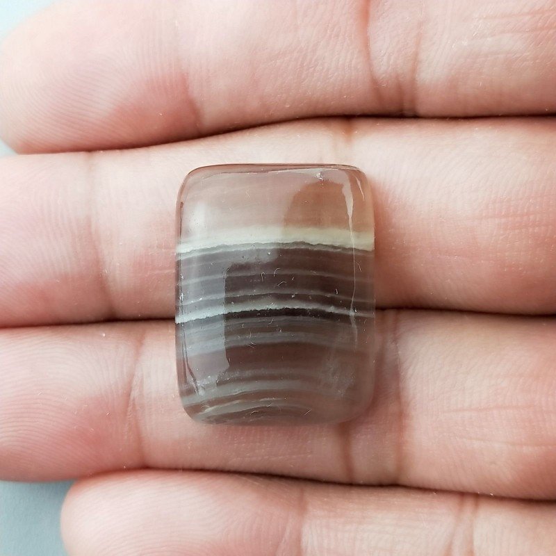 Fluorite Naturale Forma Rettangolare Piatto Cabochon Liscio Fatto a Mano 24X18mm 6,48gm 1pz