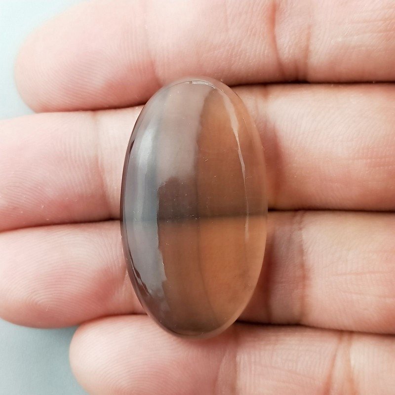 Fluorite Naturale Forma Ovale Piatto Cabochon Liscio Fatto a Mano 36X20mm 11,45gm 1pz